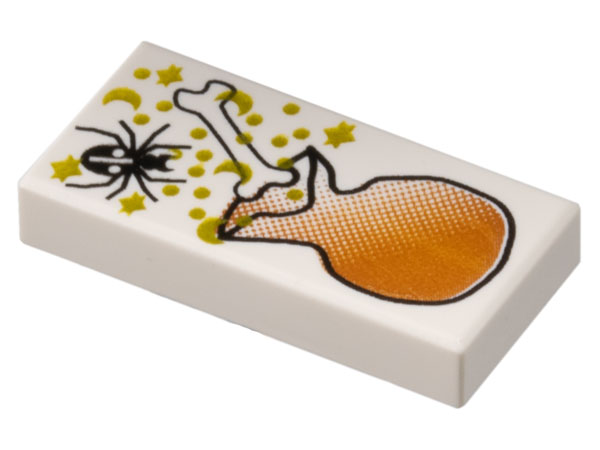 LEGO 3069px41 Tile 1 x 2 with HP Spider, Bone, and Bag Pattern - Main Product Image