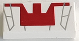 LEGO 3069px47 Tile 1 x 2 with Red and Light Gray Mini Jedi Starfighter Pattern - Main Product Image
