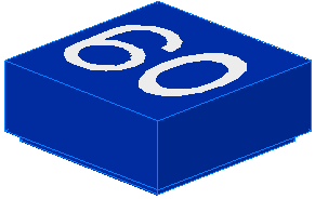 LEGO 3070pb003 Tile 1 x 1 with White &#39;60&#39; Pattern - Main Product Image