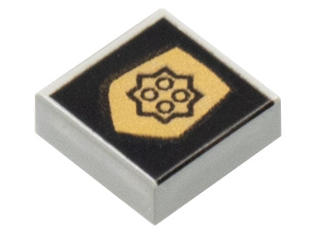 LEGO 3070pb006 Tile 1 x 1 with World City Gold Police Badge on Black Background Pattern - Main Product Image
