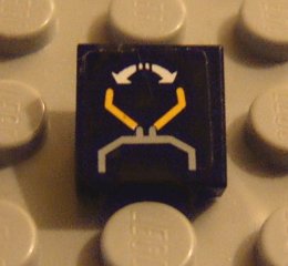 LEGO 3070pb041 Tile 1 x 1 with Crane and Arrows Pattern (Sticker) - Set 8479 - Main Product Image