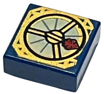 LEGO 3070pb052 Tile 1 x 1 with Magic Compass with Thick Dark Red Needle Pattern - Main Product Image