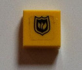 LEGO 3070pb054 Tile 1 x 1 with Black Fire Logo Badge Pattern (Sticker) - Set 7240 - Main Product Image