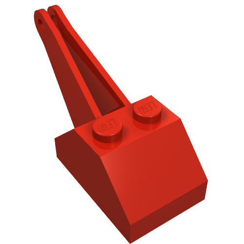 LEGO 3135 Hook Slope 45 2 x 3 x 1 1/3 Double with Arm in Red - Authentic LEGO Part