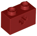 LEGO 32064 Light Bluish Gray Technic, Brick 1 x 2 with Axle Hole in Dark Red - Authentic LEGO Part