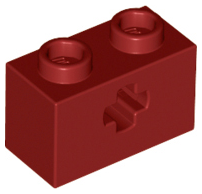 LEGO 32064 Light Bluish Gray Technic, Brick 1 x 2 with Axle Hole in Dark Red - Authentic LEGO Part