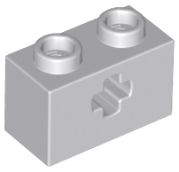 LEGO 32064 Light Bluish Gray Technic, Brick 1 x 2 with Axle Hole in Light Bluish Gray - Authentic LEGO Part