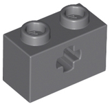 LEGO 32064 Light Bluish Gray Technic, Brick 1 x 2 with Axle Hole in Dark Bluish Gray - Authentic LEGO Part