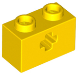 LEGO 32064 Light Bluish Gray Technic, Brick 1 x 2 with Axle Hole in Yellow - Authentic LEGO Part