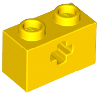 LEGO 32064 Light Bluish Gray Technic, Brick 1 x 2 with Axle Hole in Yellow - Authentic LEGO Part