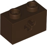 LEGO 32064 Light Bluish Gray Technic, Brick 1 x 2 with Axle Hole in Dark Brown - Authentic LEGO Part