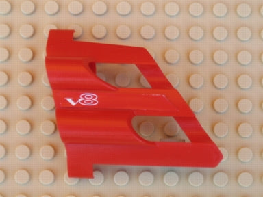 LEGO 32191pb02 Technic, Panel Fairing # 2 Large Short, Large Holes, Side B with White 'V8' Pattern (Sticker) - Set 8448 - Main Product Image