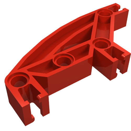 LEGO 32246 Znap Beam 8, 4 Holes, 3 Bends, Curved in Red - Authentic LEGO Part