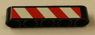 LEGO 32316pb014R Technic, Liftarm Thick 1 x 5 with Red and White Danger Stripes Pattern Model Right Side (Sticker) - Sets 42006 / 42042 - Main Product Image