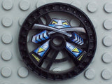 LEGO 32349pb01 Technic, Disk 5 x 5 - RoboRider Talisman Wheel, Ninja Mold with Robot Pattern - Main Product Image