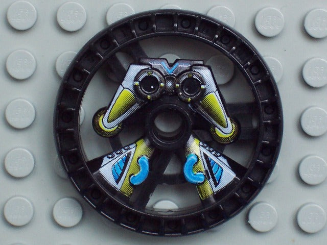 LEGO 32351pb01 Technic, Disk 5 x 5 - RoboRider Talisman Wheel, Scout Mold with Robot Pattern - Main Product Image