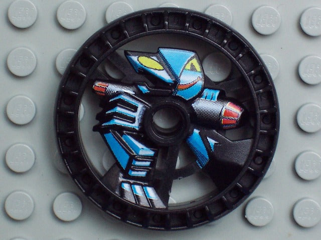 LEGO 32353pb01 Technic, Disk 5 x 5 - RoboRider Talisman Wheel, Skeleton Mold with Robot Pattern - Main Product Image