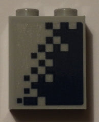 LEGO 3245cpb076L Brick 1 x 2 x 2 with Inside Stud Holder with Dark Blue Pixelated Gradient Pattern Model Left Side (Sticker) - Set 60197 - Main Product Image