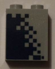 LEGO 3245cpb076R Brick 1 x 2 x 2 with Inside Stud Holder with Dark Blue Pixelated Gradient Pattern Model Right Side (Sticker) - Set 60197 - Main Product Image