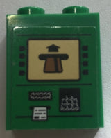 LEGO 3245cpb129 Brick 1 x 2 x 2 with Inside Stud Holder with ATM Machine, Screen with Card, Keypad and Receipt Pattern (Sticker) - Set 60140 - Main Product Image