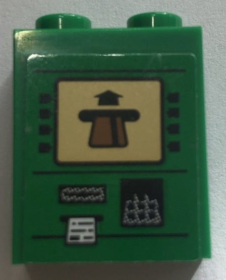 LEGO 3245cpb129 Brick 1 x 2 x 2 with Inside Stud Holder with ATM Machine, Screen with Card, Keypad and Receipt Pattern (Sticker) - Set 60140 - Main Product Image
