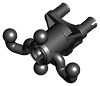 LEGO 32495c01 Technic, Steering Arm with 4 Tow Ball with  Wheel Hub 3 Pin Triangular (32495 / 32496) - Main Product Image