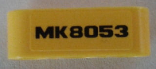 LEGO 32523pb10 Technic, Liftarm Thick 1 x 3 with Black &#39;MK8053&#39; Pattern (Sticker) - Set 8053 - Main Product Image