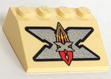 LEGO 3297px17 Slope 33 3 x 4 with Silver Island Xtreme Stunts Logo Pattern - Main Product Image