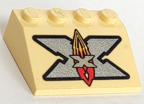 LEGO 3297px17 Slope 33 3 x 4 with Silver Island Xtreme Stunts Logo Pattern - Main Product Image
