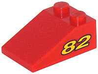 LEGO 3298pb029 Slope 33 3 x 2 with Yellow Number 82 Pattern on Both Sides (Stickers) - Set 8210 - Main Product Image