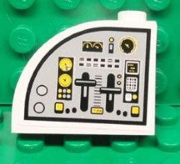 LEGO 33243pb05L Slope, Curved 3 x 1 x 2 with Hollow Stud with Flight Controls Pattern Model Left Side (Sticker) - Set 7723 - Main Product Image