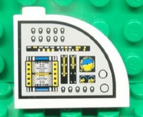 LEGO 33243pb05R Slope, Curved 3 x 1 x 2 with Hollow Stud with Flight Controls Pattern Model Right Side (Sticker) - Set 7723 - Main Product Image
