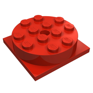 LEGO 3403c01 Turntable 4 x 4 Square Base with (Same Color) Top (3403 / 3404) in Red - Authentic LEGO Part