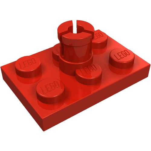 LEGO 3462 Plate, Modified 2 x 3 with Helicopter Rotor Holder in Red - Authentic LEGO Part