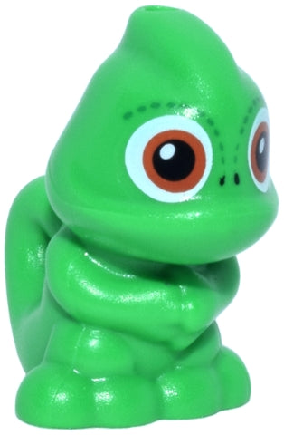 LEGO 36106pb02 Chameleon, Friends Style, Upright with Hole on Top and Hole on Tail with Dark Orange Eyes Pattern (Pascal) - Main Product Image
