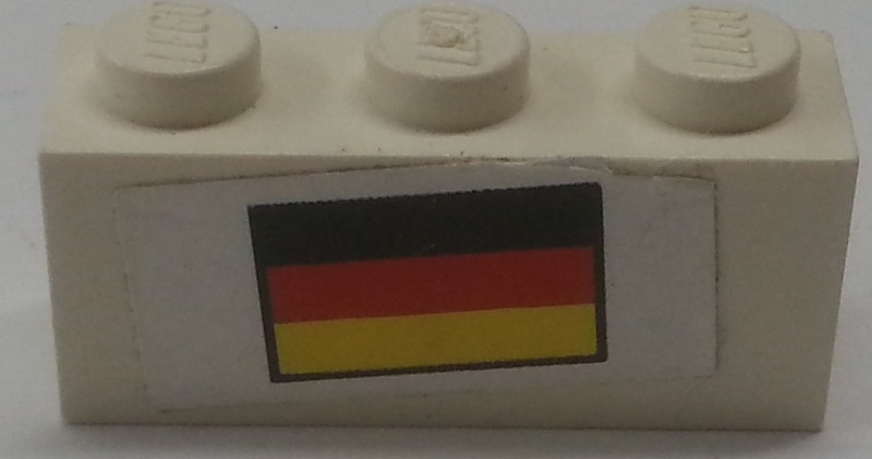 LEGO 3622pb113 Brick 1 x 3 with German Flag Pattern (Sticker) - Set 3310 - Main Product Image