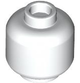 LEGO 3626 Minifigure, Head (Plain) in White - Authentic LEGO Part