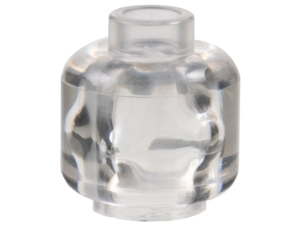 LEGO 3626 Minifigure, Head (Plain) in Trans-Clear - Authentic LEGO Part