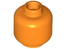 LEGO 3626 Minifigure, Head (Plain) in Orange - Authentic LEGO Part