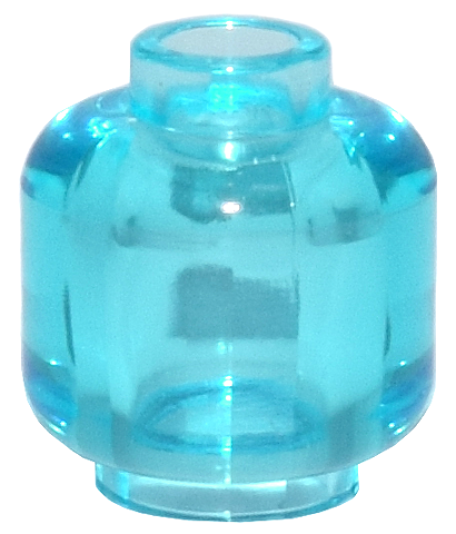 LEGO 3626 Minifigure, Head (Plain) in Trans-Light Blue - Authentic LEGO Part