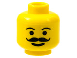 LEGO 3626pb0083 Minifigure, Head Moustache Curly and Full, Plain Eyebrows Pattern - Main Product Image