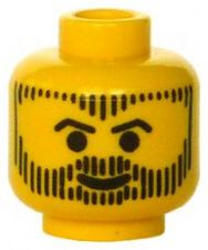 LEGO 3626px141 Minifigure, Head Beard with Beard, Hair, and Sideburns in Vertical Line Pattern - Main Product Image
