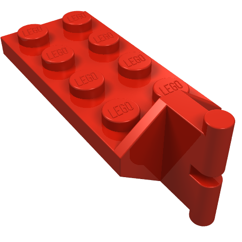 LEGO 3639 Hinge Plate 2 x 4 with Articulated Joint - Male in Red - Authentic LEGO Part