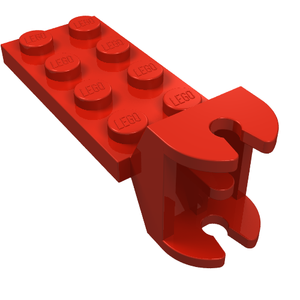 LEGO 3640 Hinge Plate 2 x 4 with Articulated Joint - Female in Red - Authentic LEGO Part