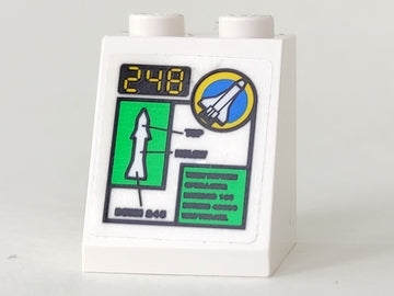 LEGO 3678apb09 Slope 65 2 x 2 x 2 without Bottom Tube with &#39;248&#39; and Space Port Logo Pattern (Sticker) - Set 6452 - Main Product Image