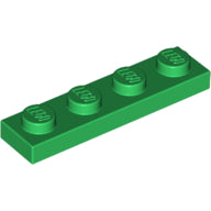 LEGO 3710 Plate 1 x 4 in Green - Authentic LEGO Part