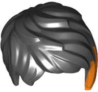 LEGO 37823pb01 Minifigure, Hair Female Short Tousled with Side Part and Orange Highlights Pattern - Main Product Image