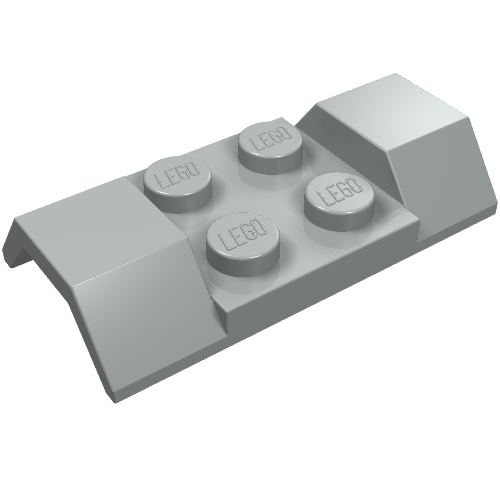 LEGO 3787 Vehicle, Mudguard 2 x 4 with Arch Smooth in Light Gray - Authentic LEGO Part