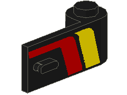LEGO 3821p03 Door 1 x 3 x 1 Right with Red and Yellow Stripes Pattern - Main Product Image