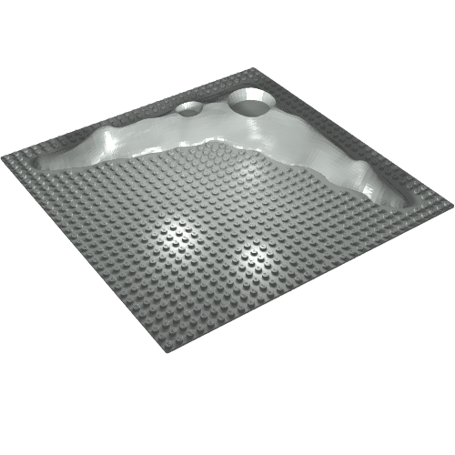 LEGO 3947a Baseplate, Raised 32 x 32 Crater Plate without Crater Studs - Main Product Image